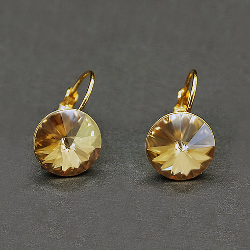Auskari "Klaris II (Golden Shadow)" ar Swarovski™ kristāliem